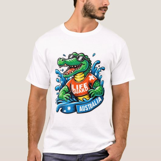 オーストラリアのワニのライフガード2 Tシャツ (正面)