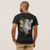 オーストラリアのワライカワセミの植物水彩画 Tシャツ (裏面フル)