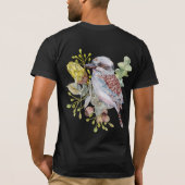 オーストラリアのワライカワセミの植物水彩画 Tシャツ (裏面)