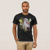 オーストラリアのワライカワセミの植物水彩画 Tシャツ (正面フル)