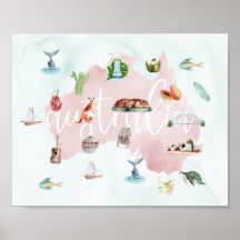 オーストラリアのワンダーラストのランドマークの地図