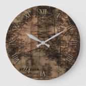 オーストラリアのヴィンテージの地図 ラージ壁時計 (正面)