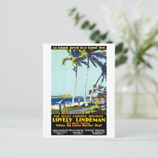 オーストラリアのヴィンテージ旅行のポスターを復元 ポストカード (スタンド正面)