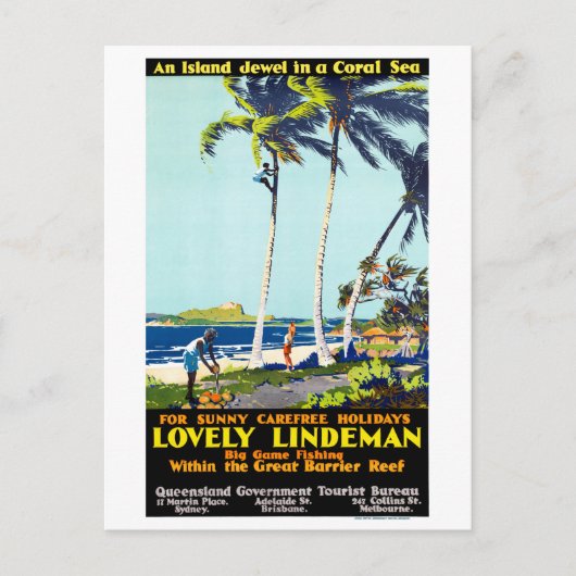 オーストラリアのヴィンテージ旅行のポスターを復元 ポストカード (正面)