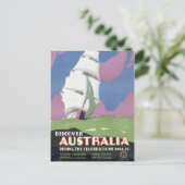 オーストラリアのヴィンテージ旅行のポスターを復元 ポストカード (スタンド正面)