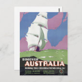 オーストラリアのヴィンテージ旅行のポスターを復元 ポストカード (正面/裏面)