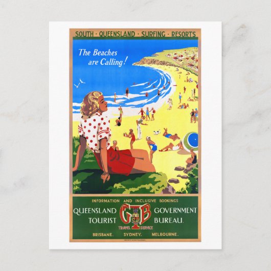 オーストラリアのヴィンテージ旅行のポスターを復元 ポストカード (正面)