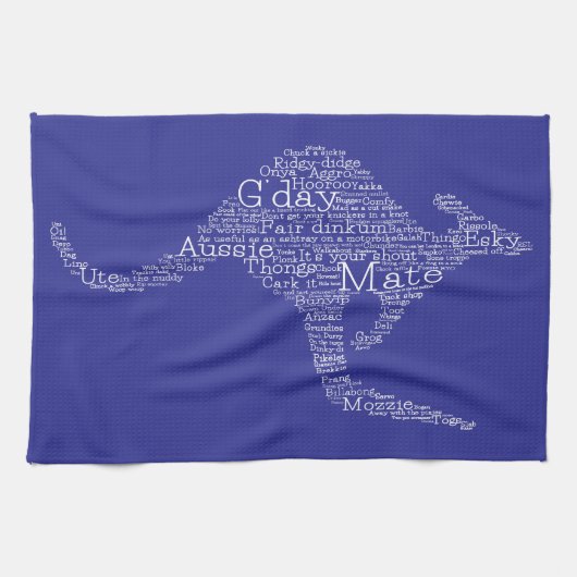 オーストラリアの俗語で作られたカンガルー キッチンタオル (横)