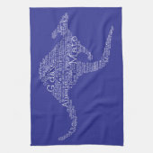 オーストラリアの俗語で作られたカンガルー キッチンタオル (縦)