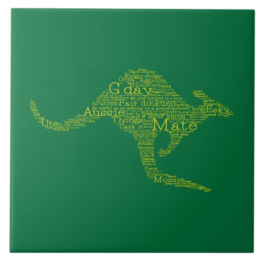 オーストラリアの俗語で作られたカンガルー タイル (正面)