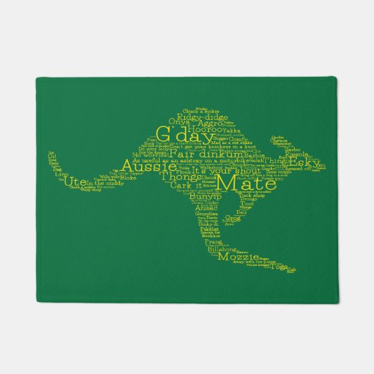 オーストラリアの俗語で作られたカンガルー ドアマット (正面)