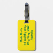 オーストラリアの俗語で作られたカンガルー ラゲッジタグ (裏面縦)