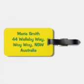 オーストラリアの俗語で作られたカンガルー ラゲッジタグ (裏面横)