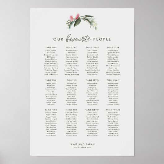 オーストラリアの先住民ガムの花の座席表 ポスター (正面)