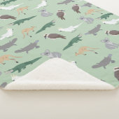 オーストラリアの先住民動物ユーカリ緑のパターン シェルパブランケット (3/4)