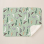 オーストラリアの先住民動物ユーカリ緑のパターン シェルパブランケット (正面(横))