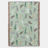 オーストラリアの先住民動物ユーカリ緑のパターン スローブランケット (正面縦)