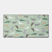 オーストラリアの先住民動物ユーカリ緑のパターン デスクマット (正面)