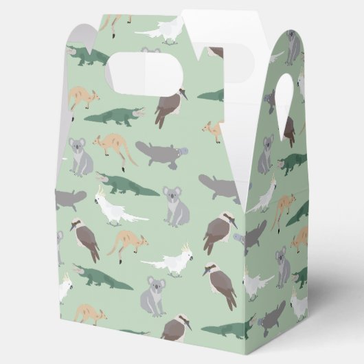 オーストラリアの先住民動物ユーカリ緑のパターン フェイバーボックス (オープン)