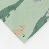 オーストラリアの先住民動物ユーカリ緑のパターン フリースブランケット (角)