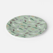 オーストラリアの先住民動物ユーカリ緑のパターン ペーパープレート (アングル)