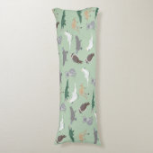 オーストラリアの先住民動物ユーカリ緑のパターン ボディピロー (正面縦)