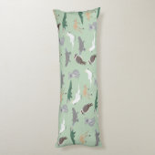 オーストラリアの先住民動物ユーカリ緑のパターン ボディピロー (裏面 (縦))