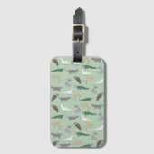 オーストラリアの先住民動物ユーカリ緑のパターン ラゲッジタグ (正面縦)