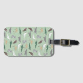 オーストラリアの先住民動物ユーカリ緑のパターン ラゲッジタグ (正面横)