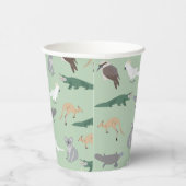 オーストラリアの先住民動物ユーカリ緑のパターン 紙コップ (右)