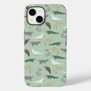 オーストラリアの先住民動物ユーカリ緑のパターン Case-Mate iPhone 14ケース