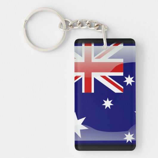 オーストラリアの光沢のある旗 キーホルダー (正面)