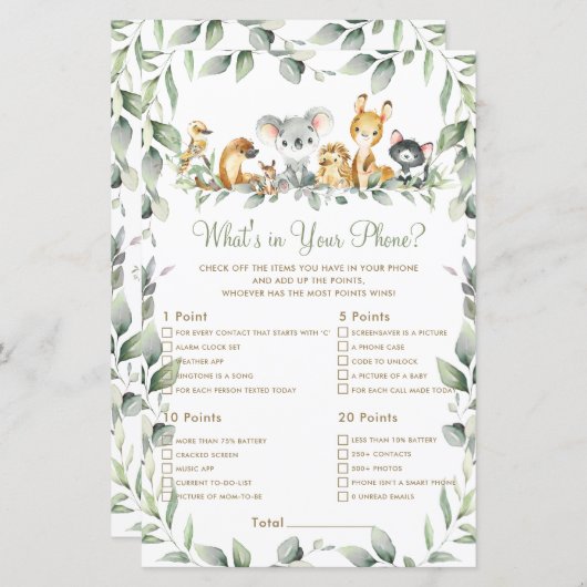 オーストラリアの動物あなたの電話ゲームの中に何があるか (正面/裏面)