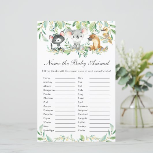 オーストラリアの動物が赤ん坊の動物のゲームに名前を付けるおもしろい (スタンド正面)