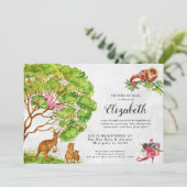 オーストラリアの動物たちがメールでベビーシャワーを浴びる招待状 招待状 (スタンド正面)