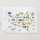 オーストラリアの動物たちがメールでベビーシャワーを浴びる招待状 招待状 (裏面)