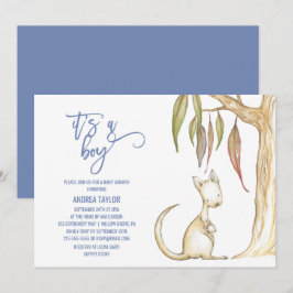 オーストラリアの動物たち | 男の子が生まれました！ベビーシャワー 招待状