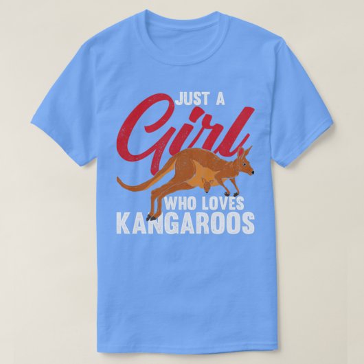 オーストラリアの動物で、カンガルーを愛する女の子 Tシャツ (デザイン正面)