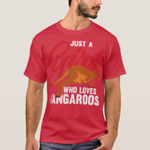 オーストラリアの動物で、カンガルーを愛する女の子 Tシャツ