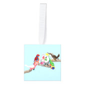 オーストラリアの動物と鳥の祝クリスマスC キューブオーナメント (正面)