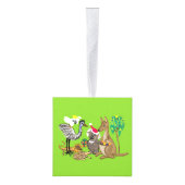 オーストラリアの動物と鳥の祝クリスマスC キューブオーナメント (右)