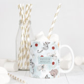 オーストラリアの動物のかわいいパーソナライズされた水色 コーヒーマグカップ