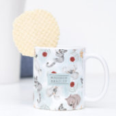 オーストラリアの動物のかわいいパーソナライズされた水色 コーヒーマグカップ