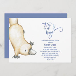 オーストラリアの動物のカモノハシそれは男の子の赤ちゃんシャワーである 招待状