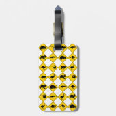 オーストラリアの動物の交通標識のチェッカーボードパターン ラゲッジタグ (裏面縦)