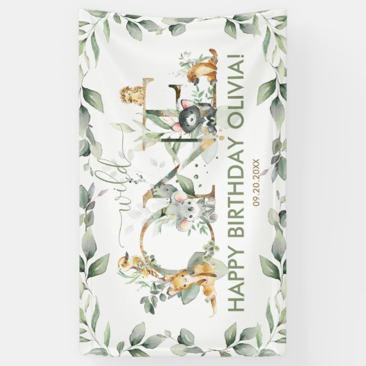 オーストラリアの動物の最初の誕生日ウェルカムバックドロップ 横断幕 (縦)