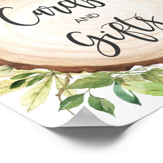 オーストラリアの動物の緑のカードとギフトサイン ポスター (角)