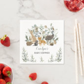 オーストラリアの動物の葉のユーカリの赤ちゃんシャワー スタンダードカクテルナプキン (インサイチュ)