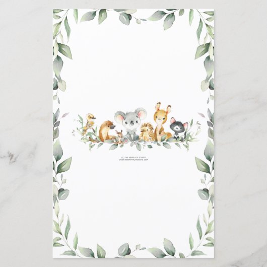 オーストラリアの動物の赤ん坊がゲームの上または下でシャワー (裏面)