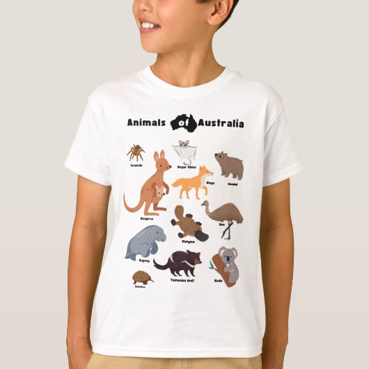 オーストラリアの動物オーストラリアの野生動物Tシャツ Tシャツ (正面)